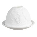 Clayre & Eef Waxinelichthouder Ø 12x8 cm Wit Porselein Hert