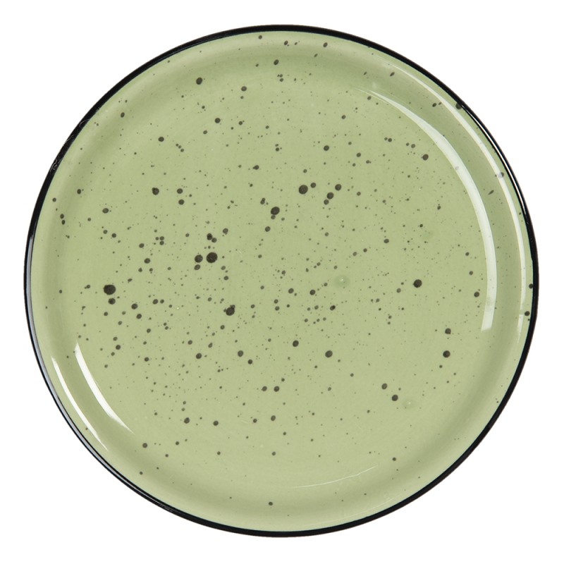 Clayre & Eef Breakfast Plate Ø 22 cm Green Ceramic Round