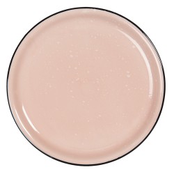 Clayre & Eef Frühstücksteller Ø 22 cm Rosa Keramik Rund