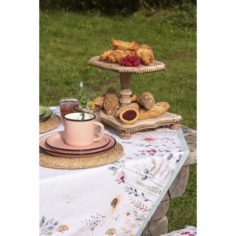 Clayre & Eef Piatto per la colazione Ø 22 cm Rosa Ceramica Rotondo