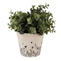 Clayre & Eef Planter Ø 12x11 cm Beige Black Ceramic Flowers