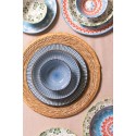 Clayre & Eef Piatto da cena Ø 26 cm Blu Ceramica Rotondo