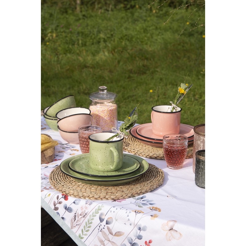 Clayre & Eef Speiseteller Ø 27 cm Grün Keramik Rund