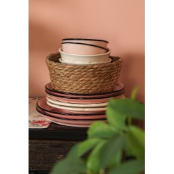Clayre & Eef Dinerbord  Ø 27 cm Roze Keramiek Rond