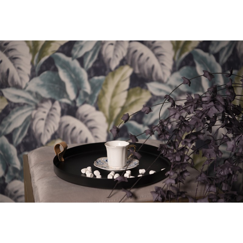 Clayre & Eef Cup and Saucer 95 ml White Blue Porcelain