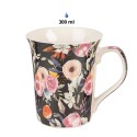 Clayre & Eef Tasse 4er Set 300 ml Blau Rosa Porzellan Blumen