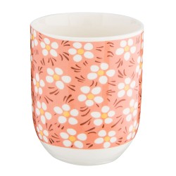 Clayre & Eef Mok  100 ml Roze Porselein Rond Bloemen