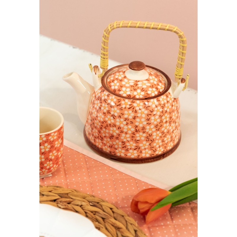 Clayre & Eef Mug 100 ml Rose Porcelaine Rond Fleurs