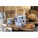 Clayre & Eef Mug 100 ml Blue Porcelain Round Flowers
