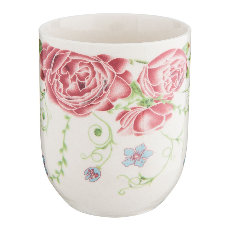 Clayre & Eef Tasse 100 ml Rosa Porzellan Rund Blumen
