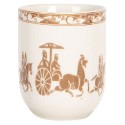 Clayre & Eef Tazza 100 ml Beige Marrone  Porcellana Rotondo