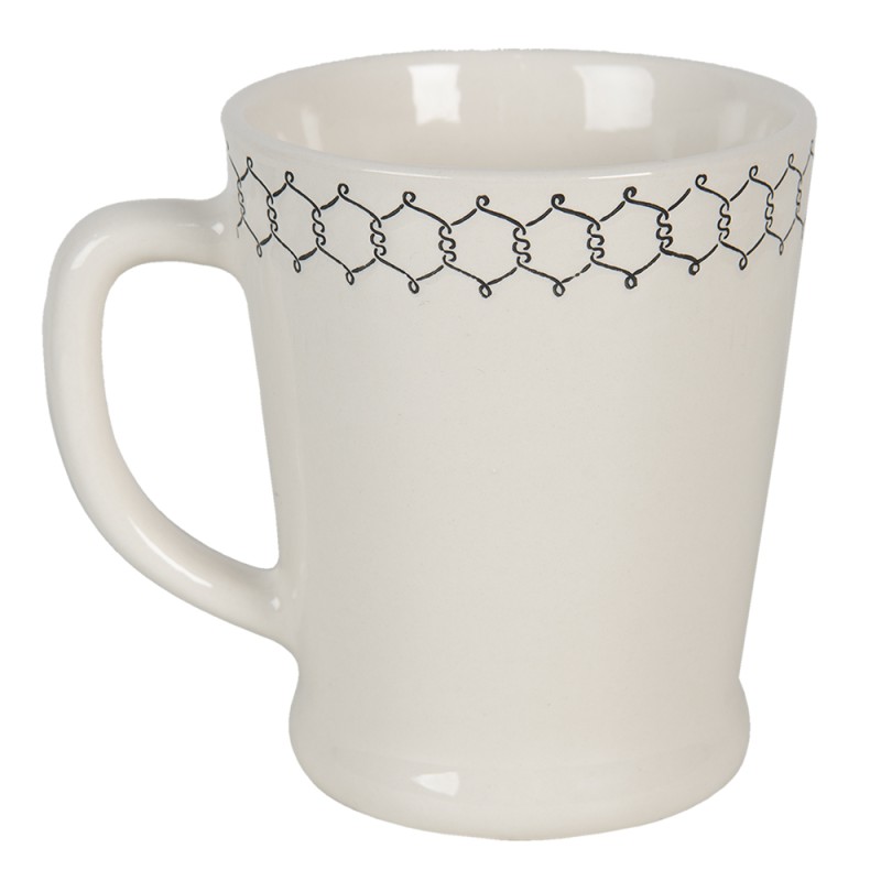 Clayre & Eef Mok  300 ml Beige Zwart Keramiek Rond Varken