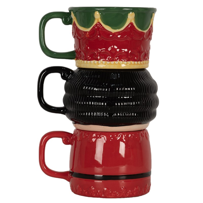 Clayre & Eef Mug Casse-noisette 450 ml/ 2x500 ml Rouge Céramique