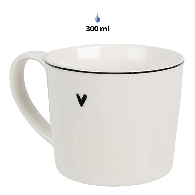 Clayre & Eef Mok  275 ml Wit Keramiek Hart