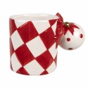 Clayre & Eef Mok 350 ml Rood Wit Keramiek Clayre & Eef Mok 350 ml Rood Wit Keramiek