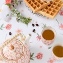 Clayre & Eef Theepot met Filter  700 ml Roze Keramiek Rond Bloemen