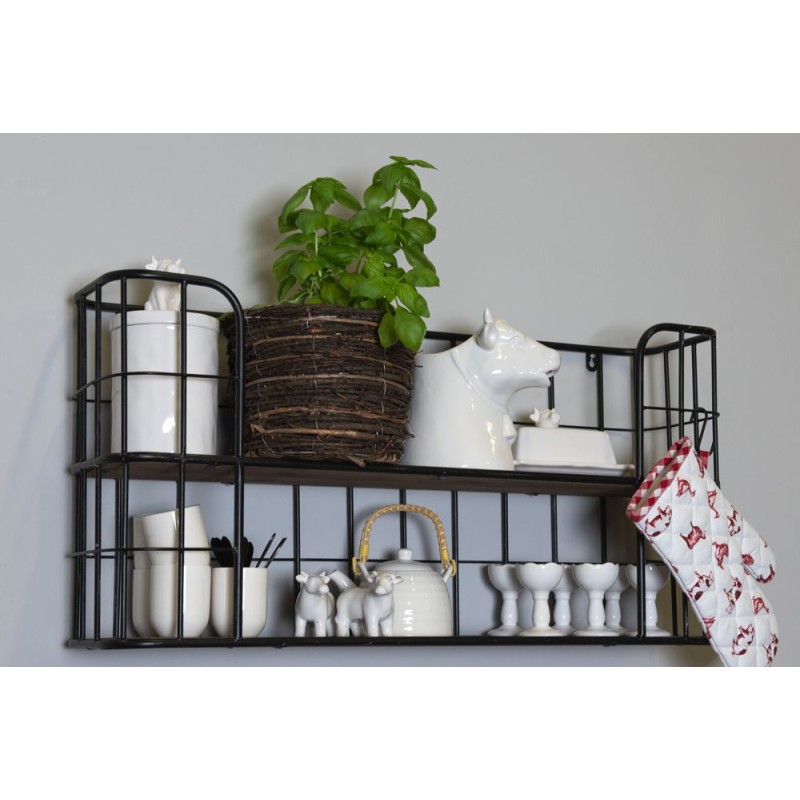 Clayre & Eef Theepot met Filter  600 ml Wit Porselein Rond