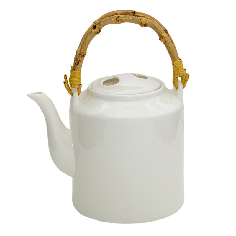 Clayre & Eef Teapot 1500 ml White Porcelain Round