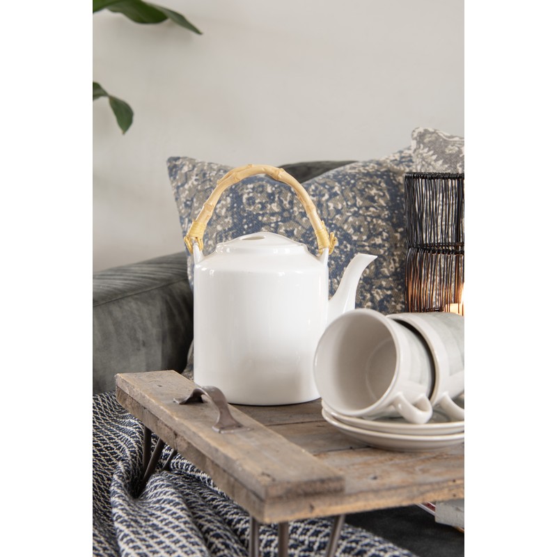 Clayre & Eef Teapot 1500 ml White Porcelain Round