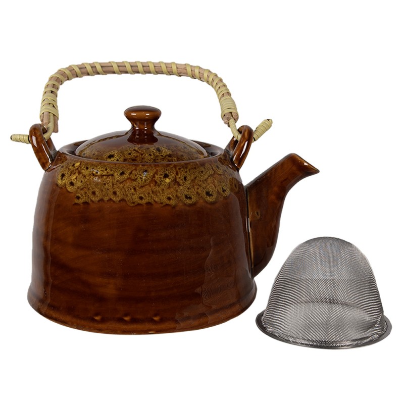 Clayre & Eef Théière avec filtre 750 ml Marron Jaune Céramique
