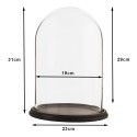 Clayre & Eef Campana Ø 23x31 cm Marrone Legno Vetro Rotondo