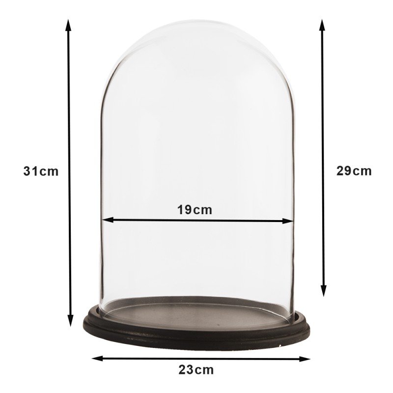Clayre & Eef Campana Ø 23x31 cm Marrone Legno Vetro Rotondo