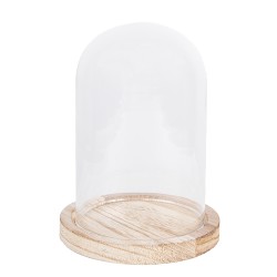 Clayre & Eef Stolp  Ø 12x17 cm Glas Hout Rond