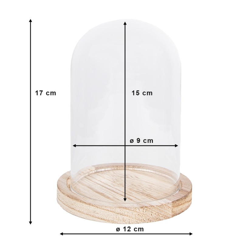 Clayre & Eef Stolp  Ø 12x17 cm Glas Hout Rond