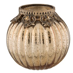 Clayre & Eef Porte-bougie Ø 10x10 cm Couleur or Verre Métal