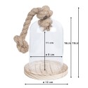 Clayre & Eef Cloche Ø 12x19 cm Transparent Glass Wood