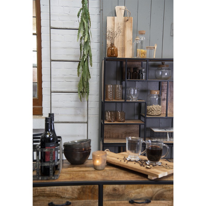 Clayre & Eef Decoratie Fles  Ø 6x11 cm Bruin Glas