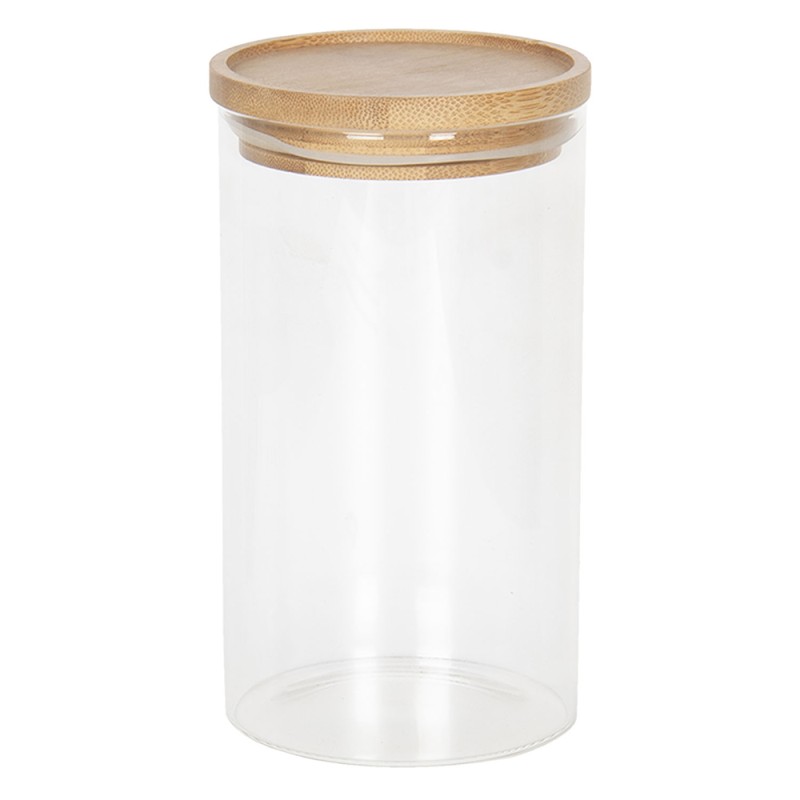 Clayre & Eef Barattolo di stoccaggio Ø 8x15 cm Vetro Rotondo