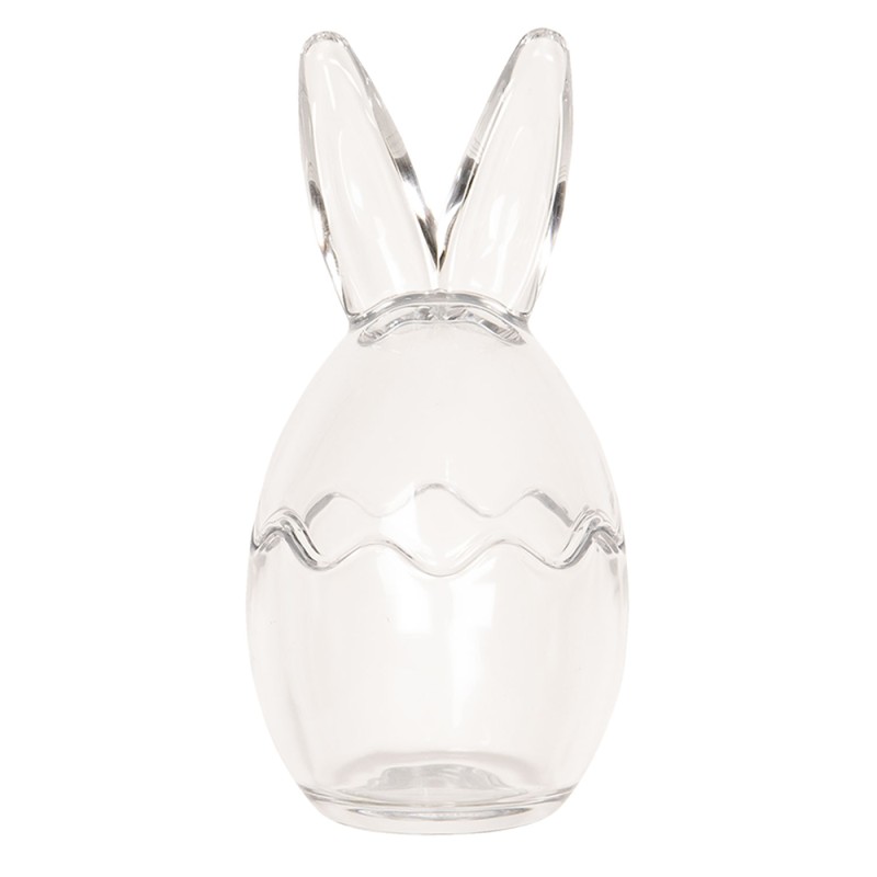 Clayre & Eef Pot de stockage Ø 10x21 cm Verre Rond Lièvre
