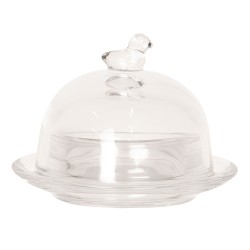 Clayre & Eef Beurrier Ø 9x7 cm Verre Rond Oiseau