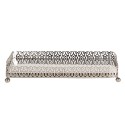 Clayre & Eef Decoratie schaal  20x10x3 cm Zilverkleurig Metaal Glas Rechthoek