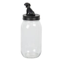 Clayre & Eef Voorraadpot Ø 8x22 cm Glas Hond