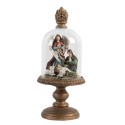 Clayre & Eef Glazen Stolp Ø 9x21 cm Goudkleurig Kunststof Glas Rond