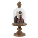 Clayre & Eef Glazen Stolp Ø 9x21 cm Goudkleurig Kunststof Glas Rond