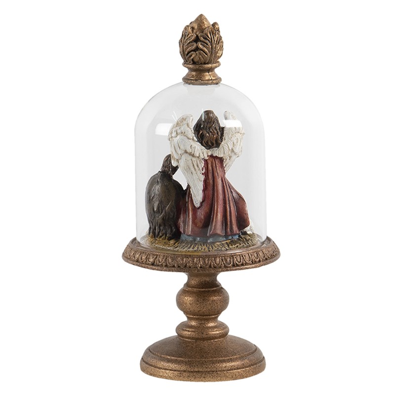 Clayre & Eef Campana di vetro Ø 9x21 cm Color oro Plastica Vetro Rotondo