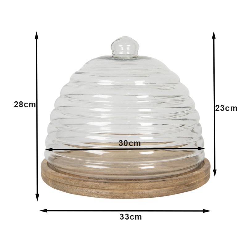 Clayre & Eef Stolp  Ø 33x28 cm Hout Glas Rond