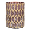 Clayre & Eef Theelichthouder  Ø 11x15 cm Paars Glas Rond