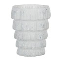 Clayre & Eef Tealight Holder Ø 9x11 cm White Glass Round