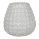 Clayre & Eef Portacandela Ø 10x10 cm Bianco Vetro Rotondo