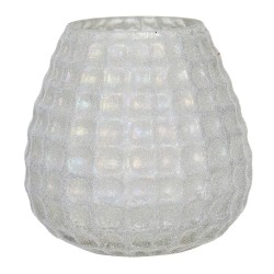 Clayre & Eef Teelichthalter Ø 10x10 cm Weiß Glas Rund
