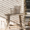Clayre & Eef Portacandela Ø 13x14 cm Beige Vetro Rotondo