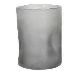 Clayre & Eef Theelichthouder  Ø 15x20 cm Grijs Glas Rond