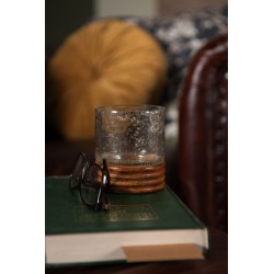 Clayre & Eef Tealight Holder Ø 9x10 cm Glass Round