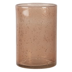 Clayre & Eef Theelichthouder  Ø 10x15 cm Roze Glas Rond