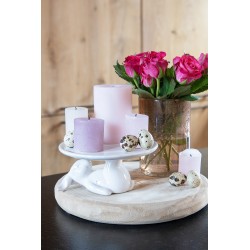 Clayre & Eef Theelichthouder  Ø 10x15 cm Roze Glas Rond