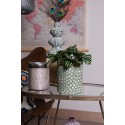 Clayre & Eef Vaas  Ø 15x13 cm Groen Goudkleurig Glas Rond
